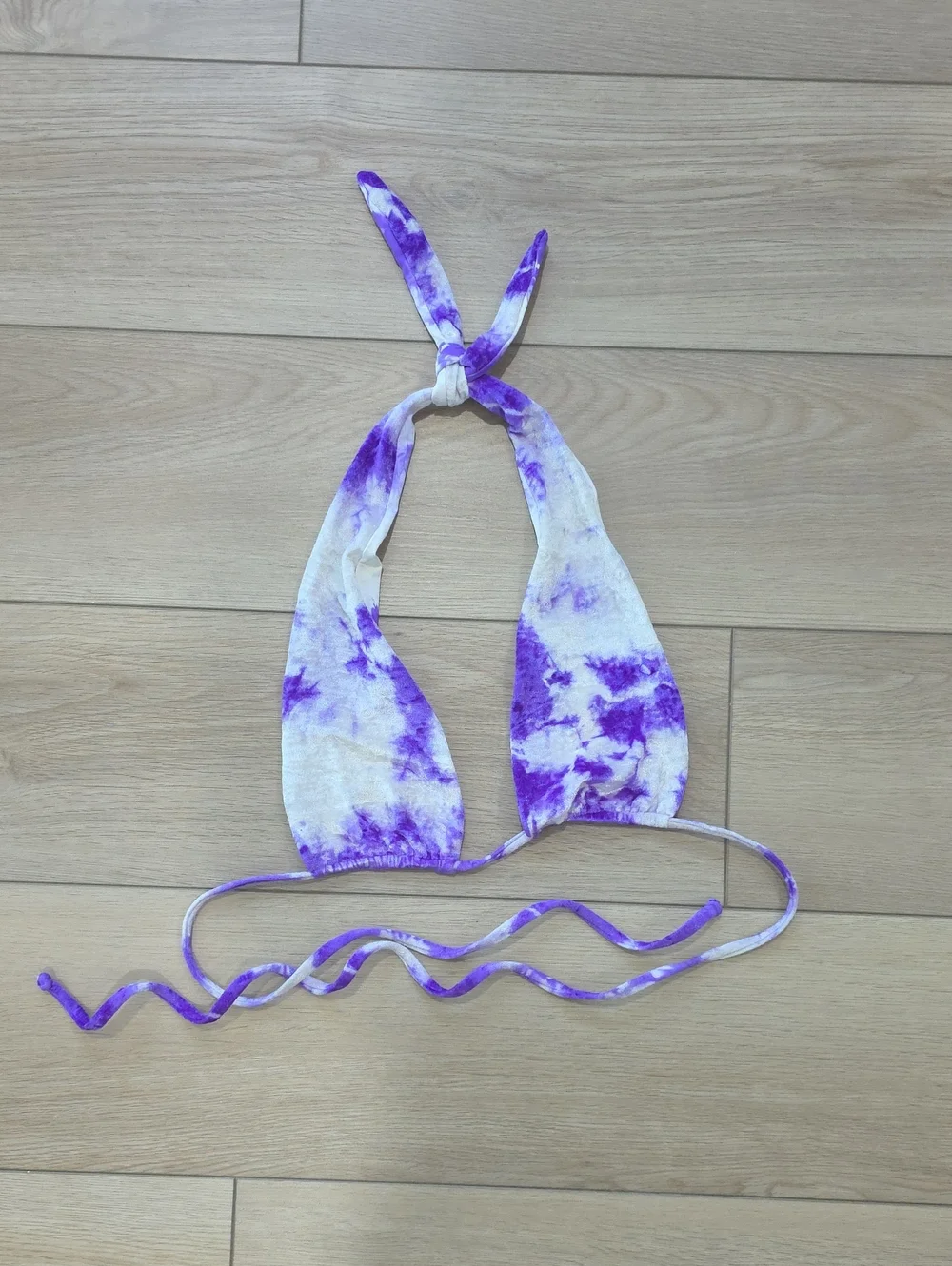 Frankie's Bikinis Purple Velvet Triangle Bikini Top